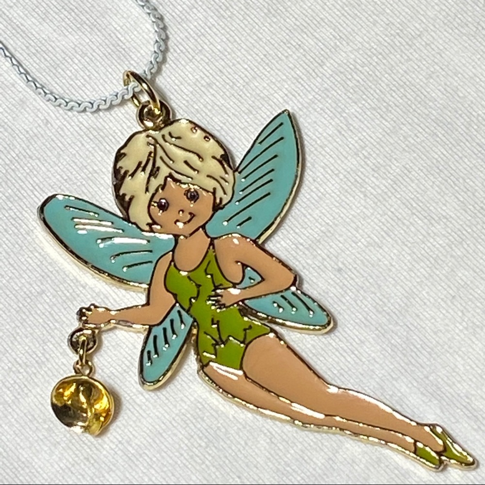 Vintage 1974 NBC Ent Corp Tinkerbell Pendant on vintage marked Japan whi…